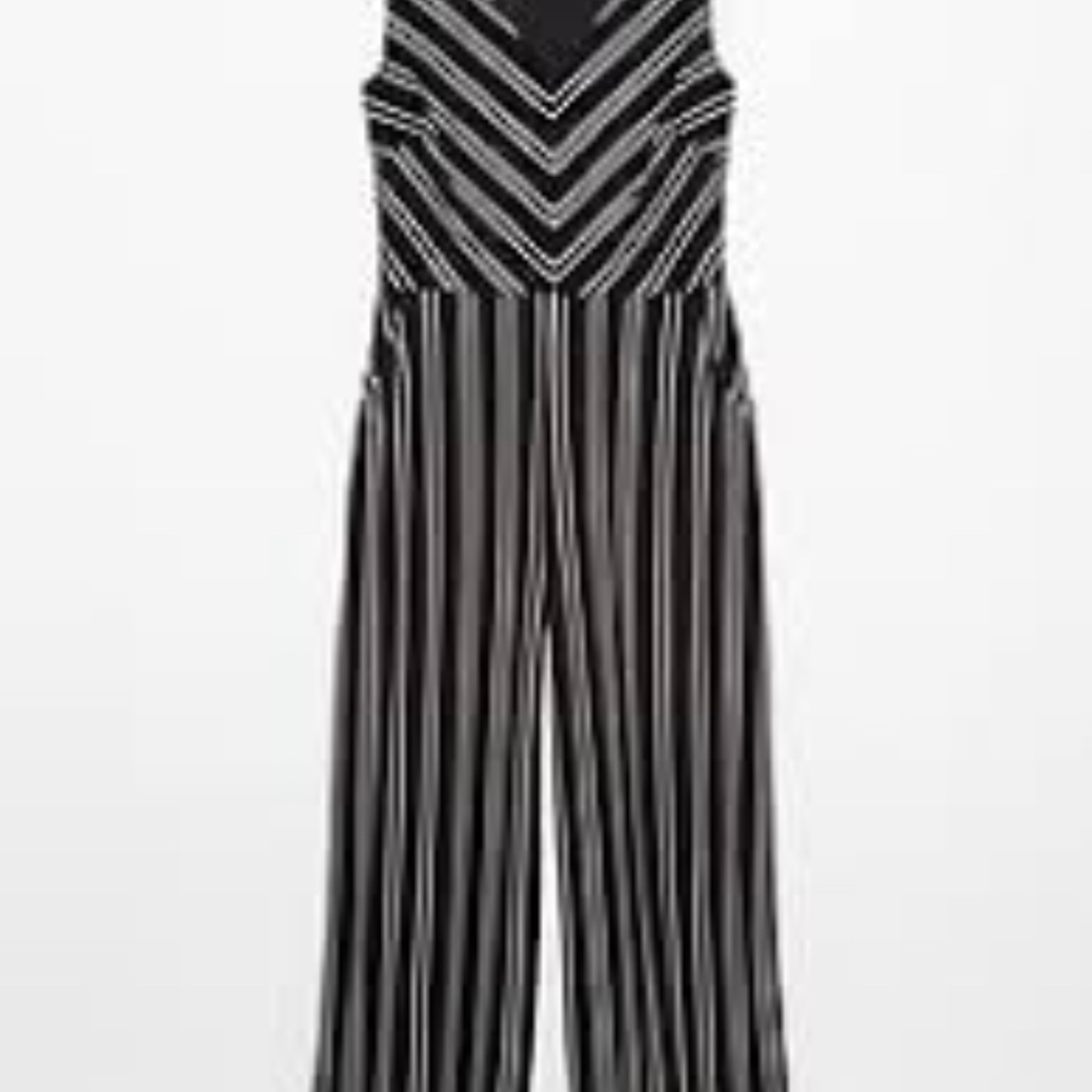 BANANA REPUBLIC NWT Sleeveless Knit Crepe Stripe Jumpsuit - Picture 4 of 9